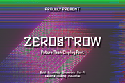 Zerostrow Futuristic Display, a Sans Serif Font by mesuka (Thumbnail 1 of 8)
