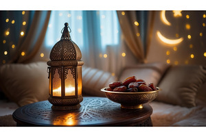 Traditional lantern and bowl of, a Background Photo by tilialucida