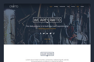 Crafto - One Page HTML theme 30% off