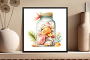 Watercolor Ocean Sea Shell In jar, an Illustration by DreamCafeArt (Thumbnail 4 of 5)