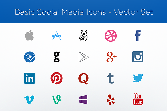 Social Media Logos Vector Set
