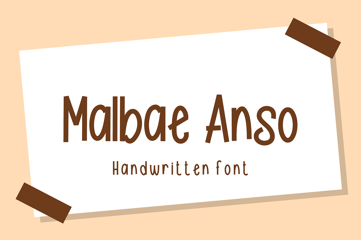 Malbae Anso Handwritten Font., a Handwritten Font by VectorCraft (Photo 1 of 5)