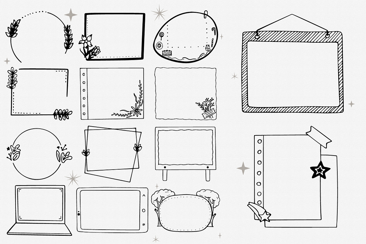 55 hand drawn cute frame, a Decorative Illustration by Pikgura (Photo 3 of 5)