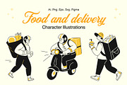 Food and Delivery Illustrations Set, a Food Illustration by Brickclay (Thumbnail 1 of 9)