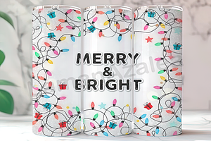 Merry and Bright Christmas Tumbler, an Arts & Entertainment Photo by LamanAzalea