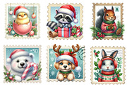 Cute Christmas Animal Postage Stamp, an Illustration by Designking (Thumbnail 2 of 5)