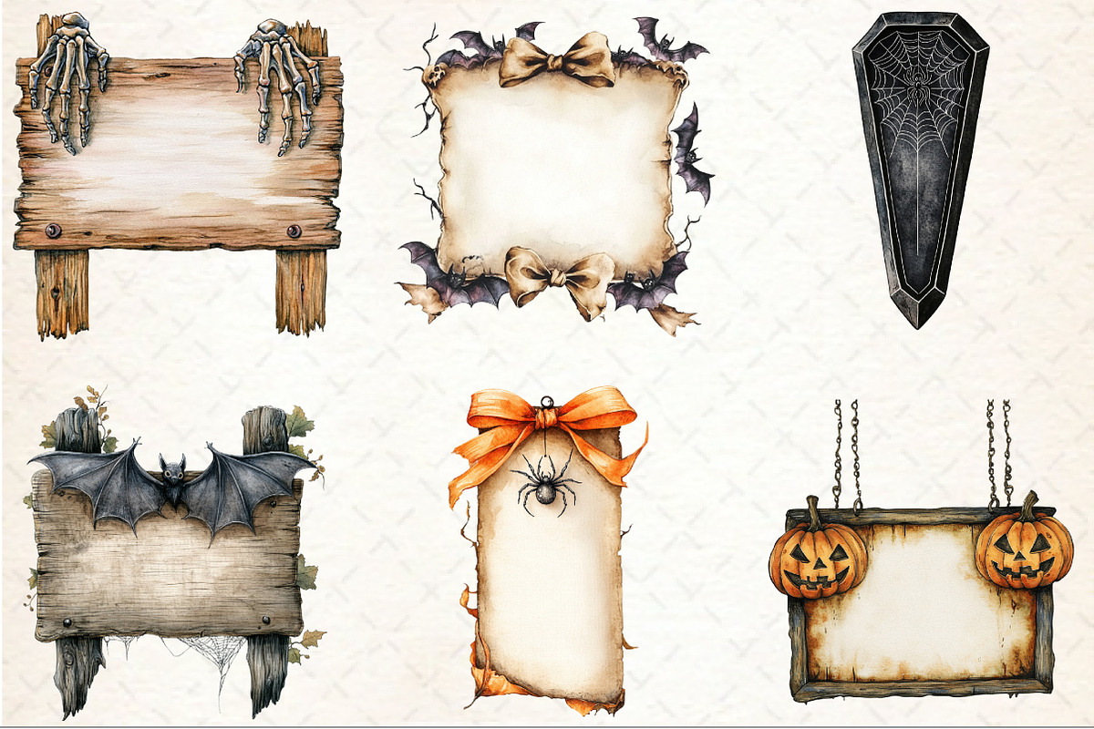 Halloween Spooky Signs Clipart, an Illustration by Rose Art (Photo 3 of 3)