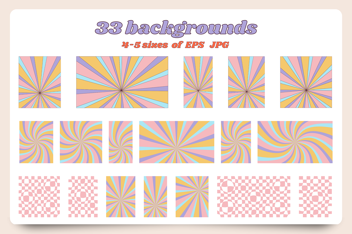 70s Retro Groovy Vintage Collection, a Decorative Illustration by VectoriyA (Photo 6 of 6)