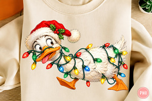 Funny Goose Christmas Lights Santa