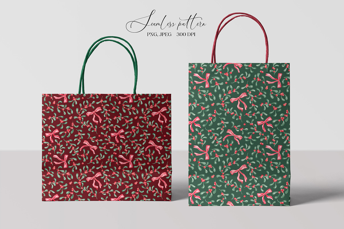 Christmas Mistletoe Seamless Pattern, a Pattern Graphic by SirenaArt (Photo 14 of 16)