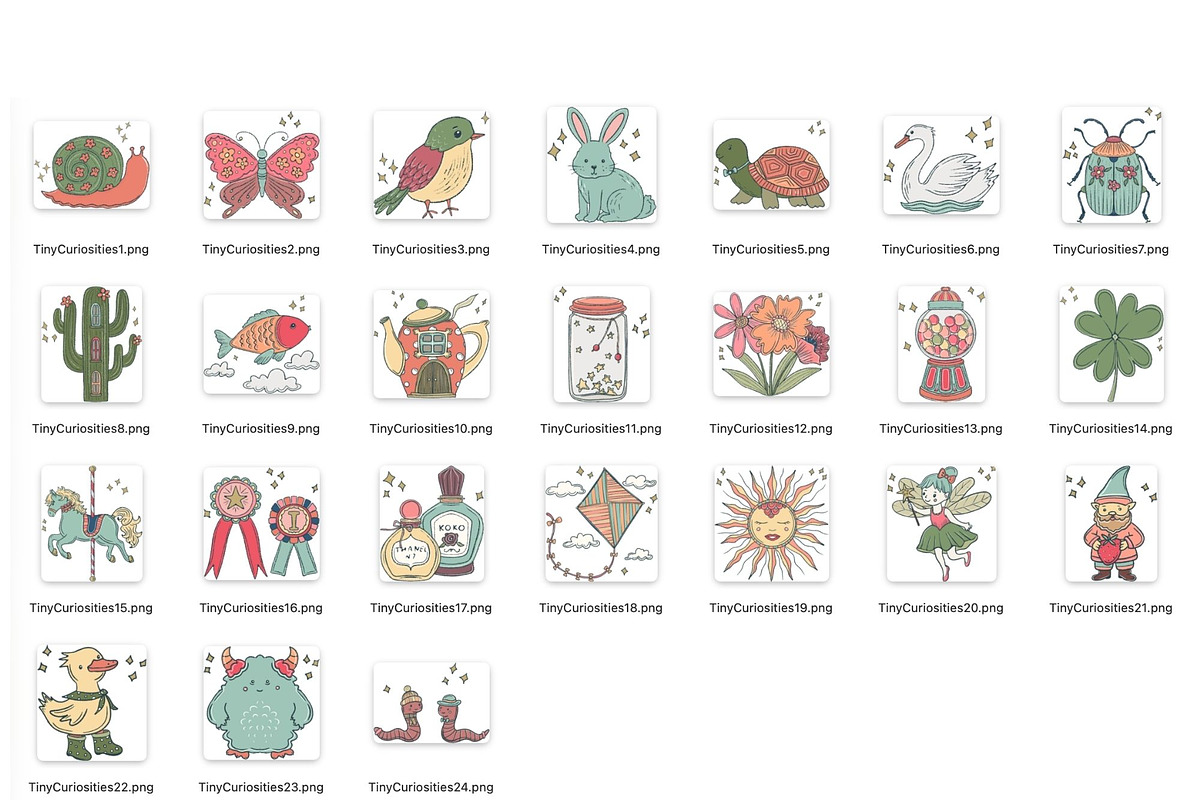 Tiny Curiosities Whimsical Clipart, an Illustration by Vita Zuka Art (Photo 2 of 8)