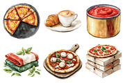Watercolor Pizzeria Clipart, an Illustration by Daily.Designs (Thumbnail 4 of 4)