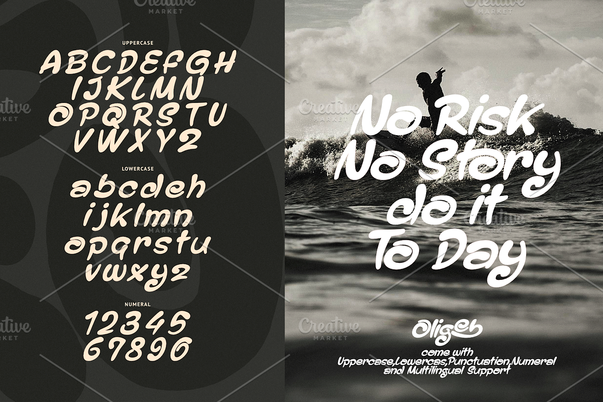 Oligeb – Retro Groove Display Font, a Handwritten Font by Linecreative (Photo 2 of 8)