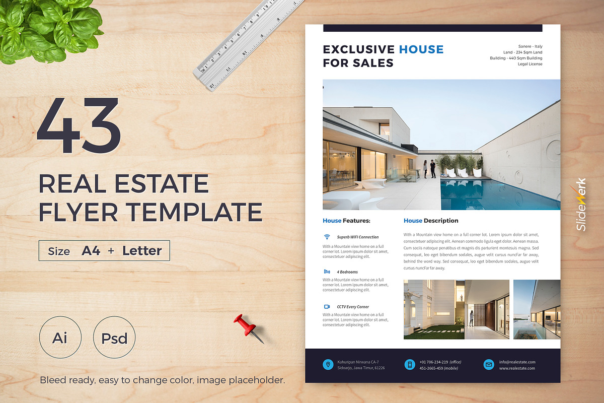 Real Estate Flyer 43, a Flyer Template by Slidewerk