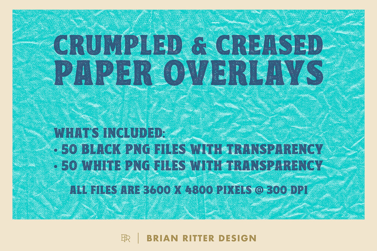 Crumpled & Creased Paper Overlays, a Texture Graphic by Brian Ritter Design (Photo 3 of 12)