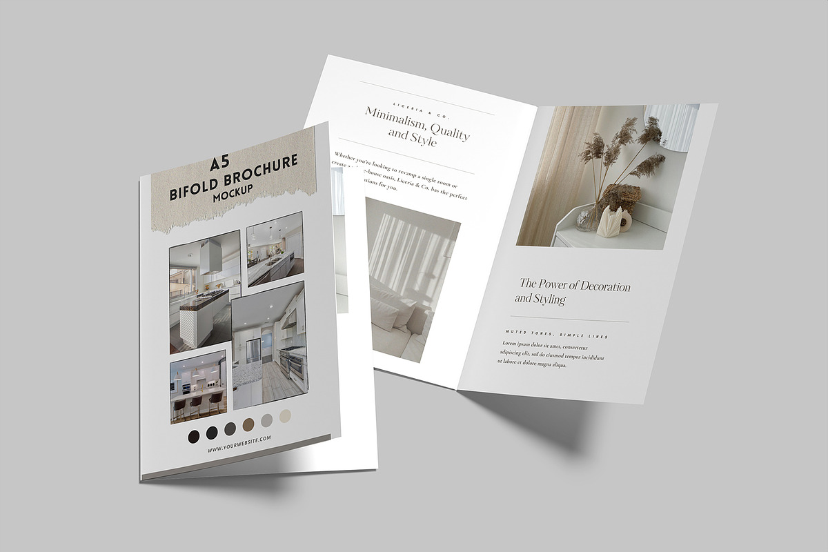 A5 Bifold Brochure Mockup, a Flyer Template by lamorastudio (Photo 3 of 11)