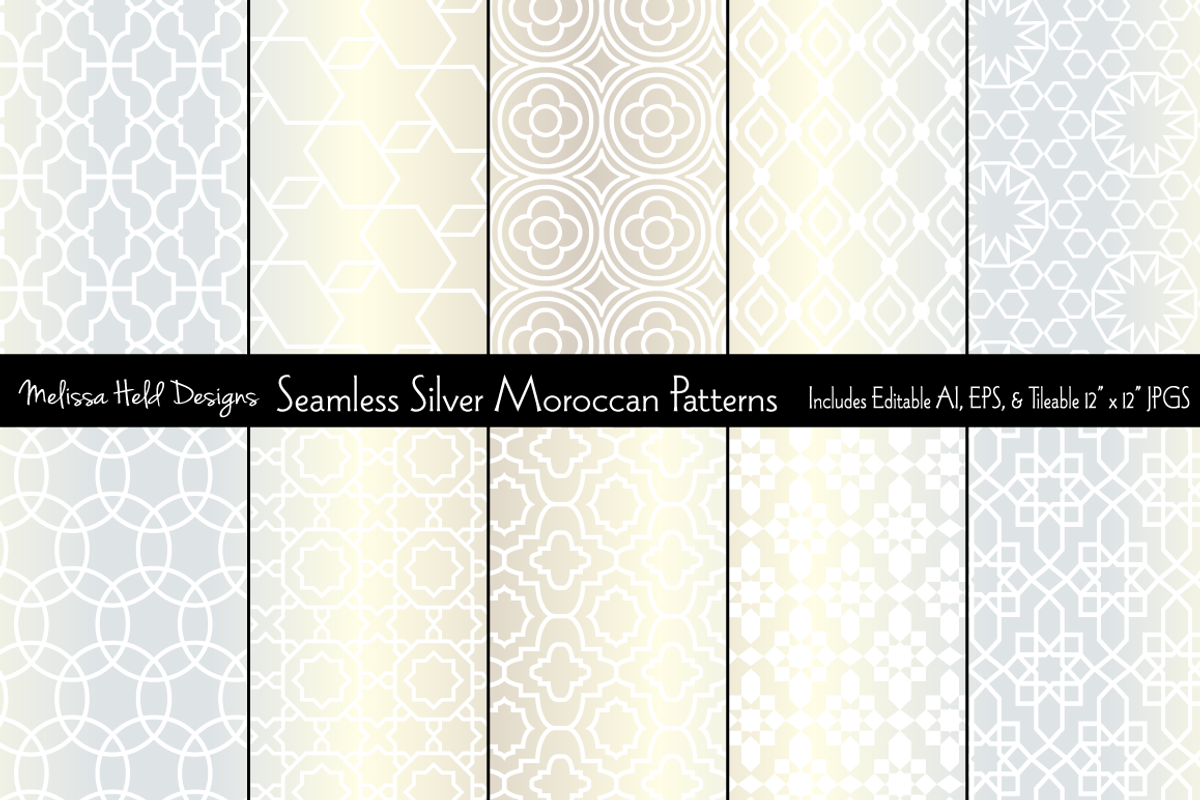 Silver Seamless Moroccan Patterns