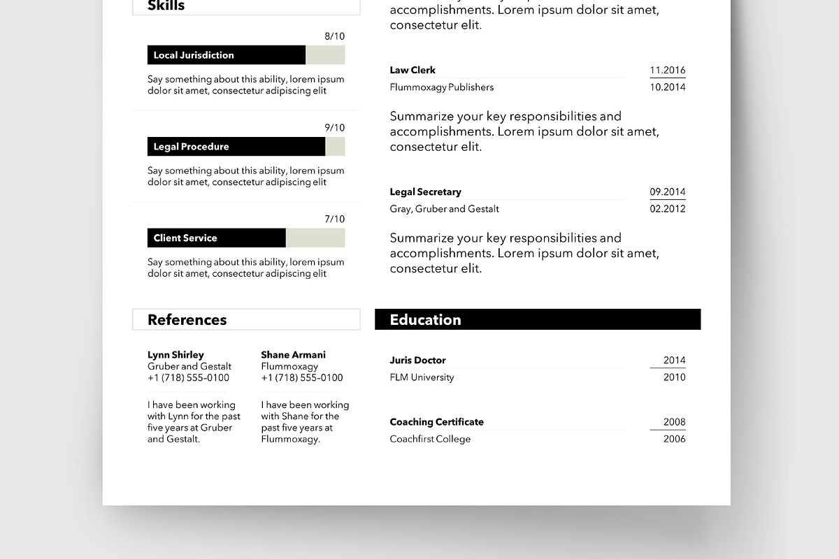 Modern Sophisticated Black and White, a Resume Template by Knockout Prezo (Photo 7 of 10)