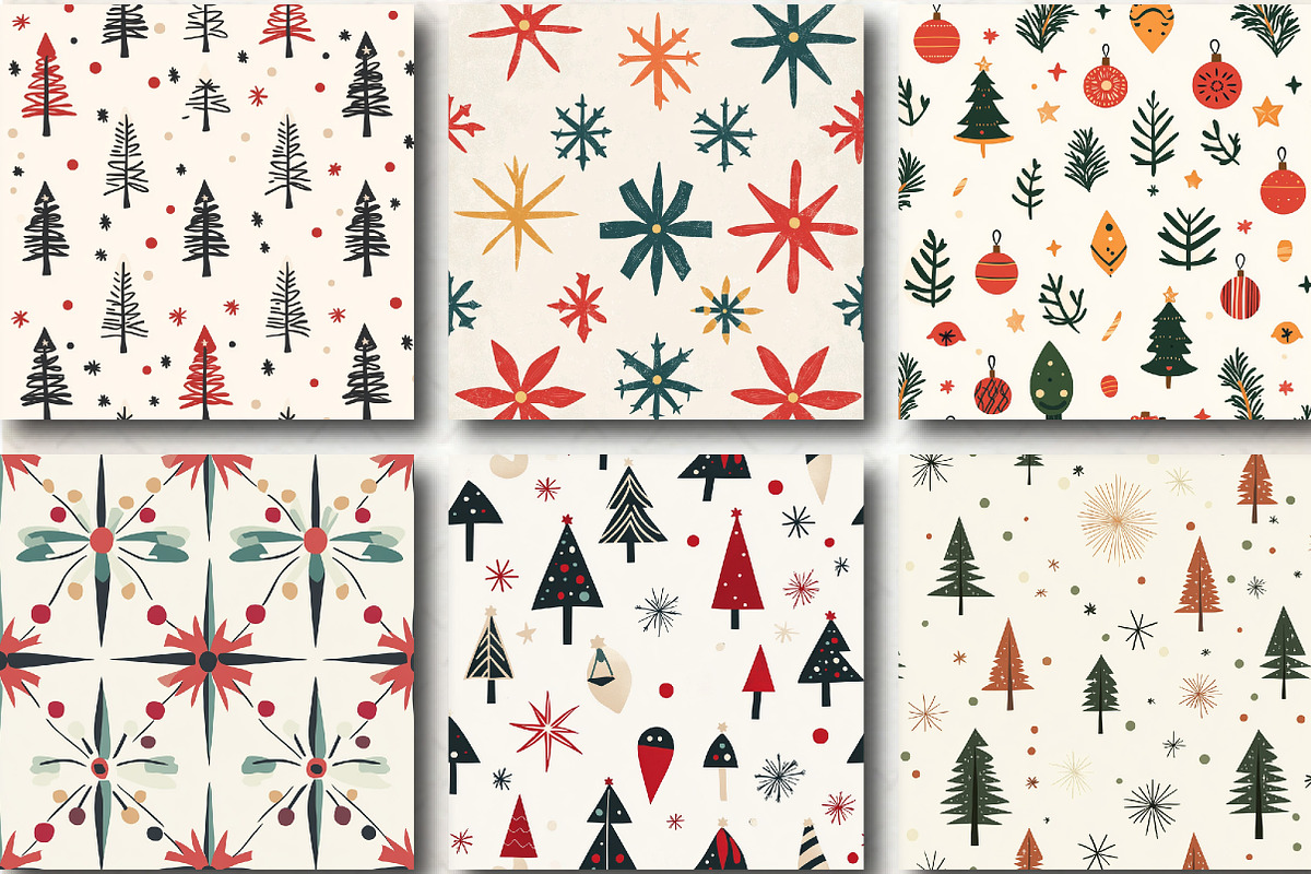 Minimalist Retro Christmas Patterns, a Pattern Graphic by DreamCafeArt (Photo 2 of 6)