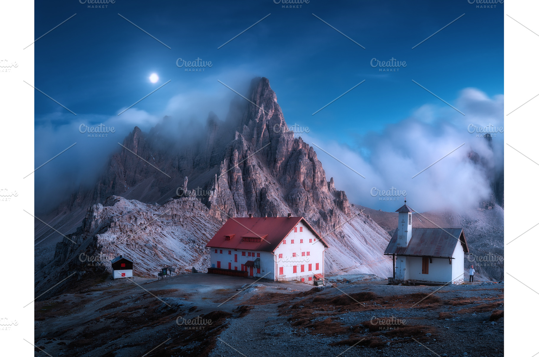 Mountains in fog with beautiful, a Nature Photo by den-belitsky