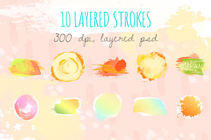 Watercolor Brushes Abstract Strokes