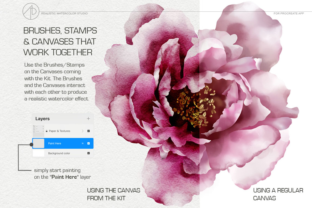 Real Watercolor Procreate Brushes, a Brush Add-On by AP Studio (Photo 3 of 12)