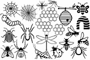 Group of different insects, an Outline Icon by LineworkStock (Thumbnail 1 of 3)