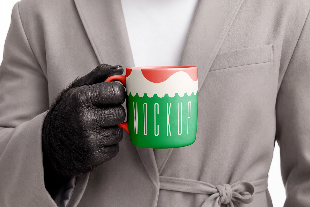 Gorilla Character Mockup Set, a Merchandise Mockup by dpi (Photo 3 of 9)