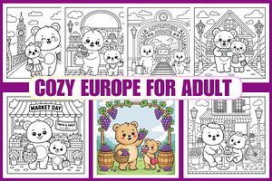 Cozy Europe For Adult Vol-01, an Animal Illustration by Coco Bloom