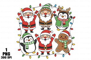 Cute Christmas Friends PNG Bundle, an Illustration by Daily.Designs