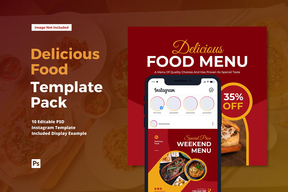 Delicious Food Instagram Post, a Social Media Template by CavenArt (Photo 1 of 5)