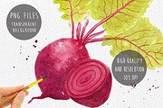 Vegetables in watercolor hand made, a Food Illustration by MaraquelaStudio (Thumbnail 3 of 4)