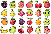 kawaii Fruits Clipart, an Illustration by Forhadx5 (Thumbnail 3 of 10)