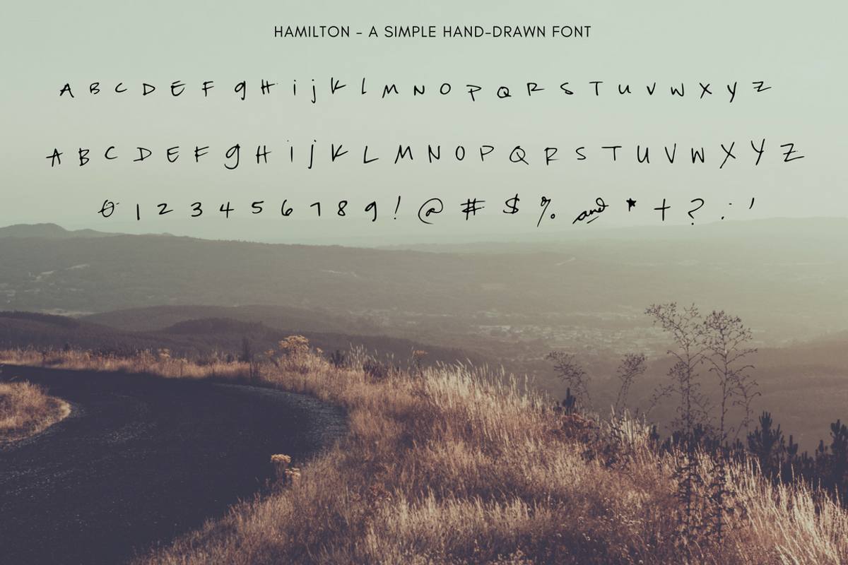 Hamilton | Hand Drawn Uppercase Font preview 2