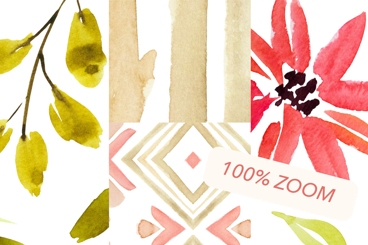 Watercolor patterns collection, a Pattern Graphic by Wild Rose (Photo 7 of 7)