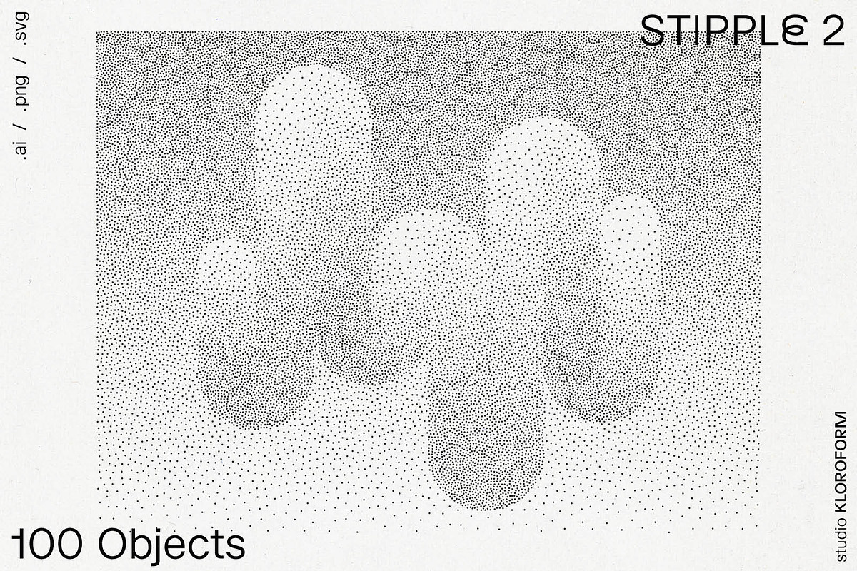 Stipple 2 - 100 dotted objects, an Object Graphic by kloroform (Photo 1 of 21)