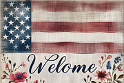 Floral American Flag, a Background Graphic by Printable Treasure (Thumbnail 5 of 7)