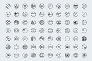 Outline circular world flags, an Outline Icon by Xinh Studio (Thumbnail 1 of 4)