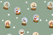 Christmas Snow Globe Seamless Patter, a Seasonal Illustration by uStickery (Thumbnail 4 of 5)