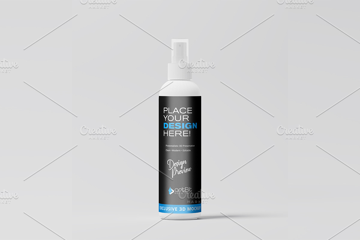 Plastic Spray Bottle Mockup, a Cups & Container Mockup by artBit Design Studio (Photo 2 of 4)