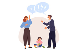 Family conflict. Man and woman, a Person Illustration by Vectorbuum