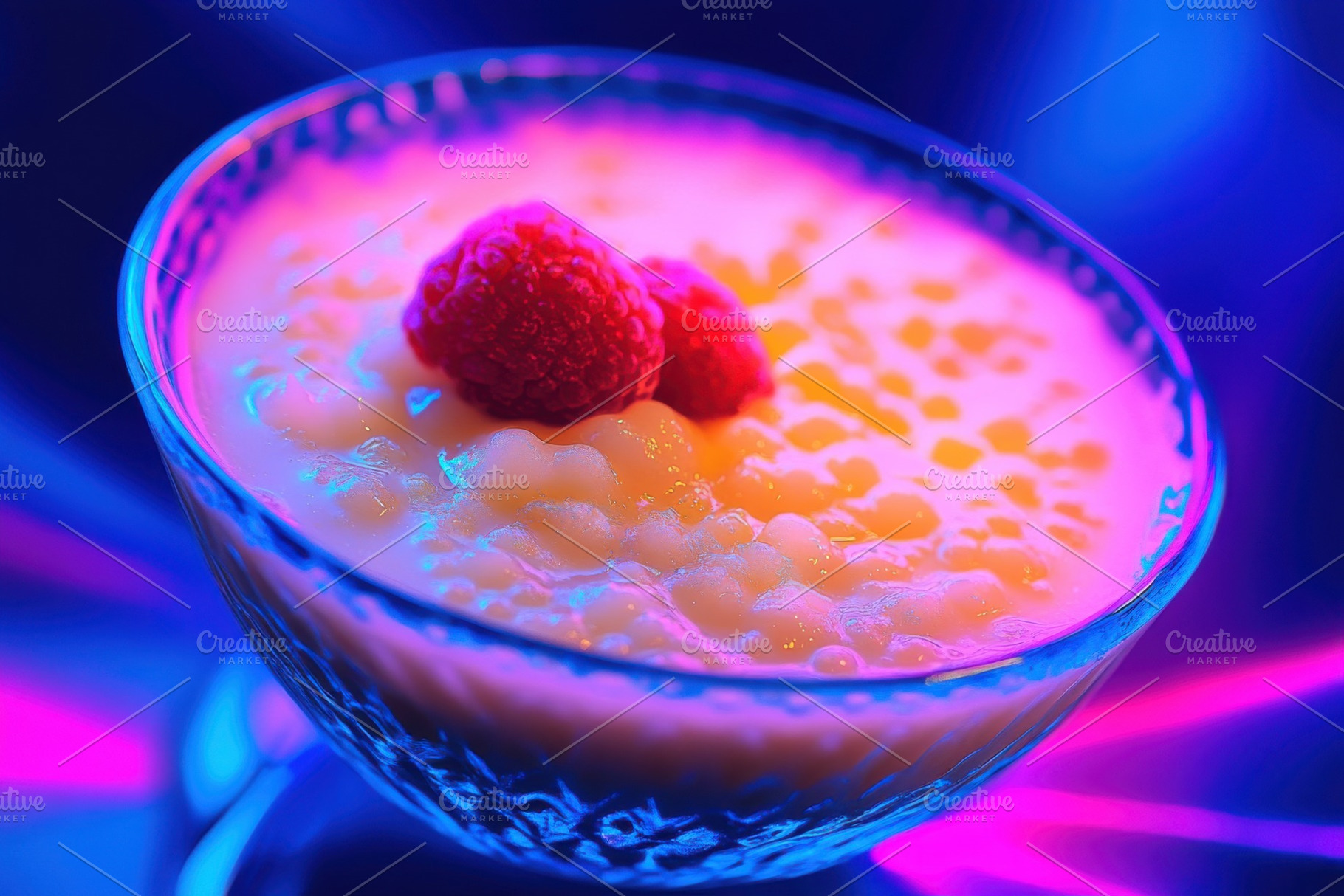 Vibrant bowl of tapioca pudding topp, a Photo by Iftikhar Alam