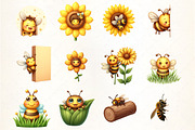 Bees Peeking Around Corner Sublimati, an Illustration by CrexoraLab (Thumbnail 3 of 5)