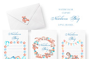 Baby boy watercolor set. Birthday., an Illustration by SabinaWatercolorArt (Thumbnail 13 of 15)