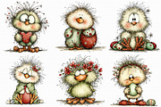 Whimsical Easter Chick Clipart, an Illustration by Libby Wishes (Thumbnail 3 of 6)