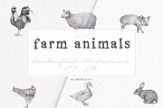 Farm Animals Illustration Pack, a Pattern Graphic by Greek fonts by nantia.co (Thumbnail 1 of 7)