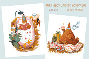 Happy Chickens, an Animal Illustration by Dashnpro (Thumbnail 1 of 8)