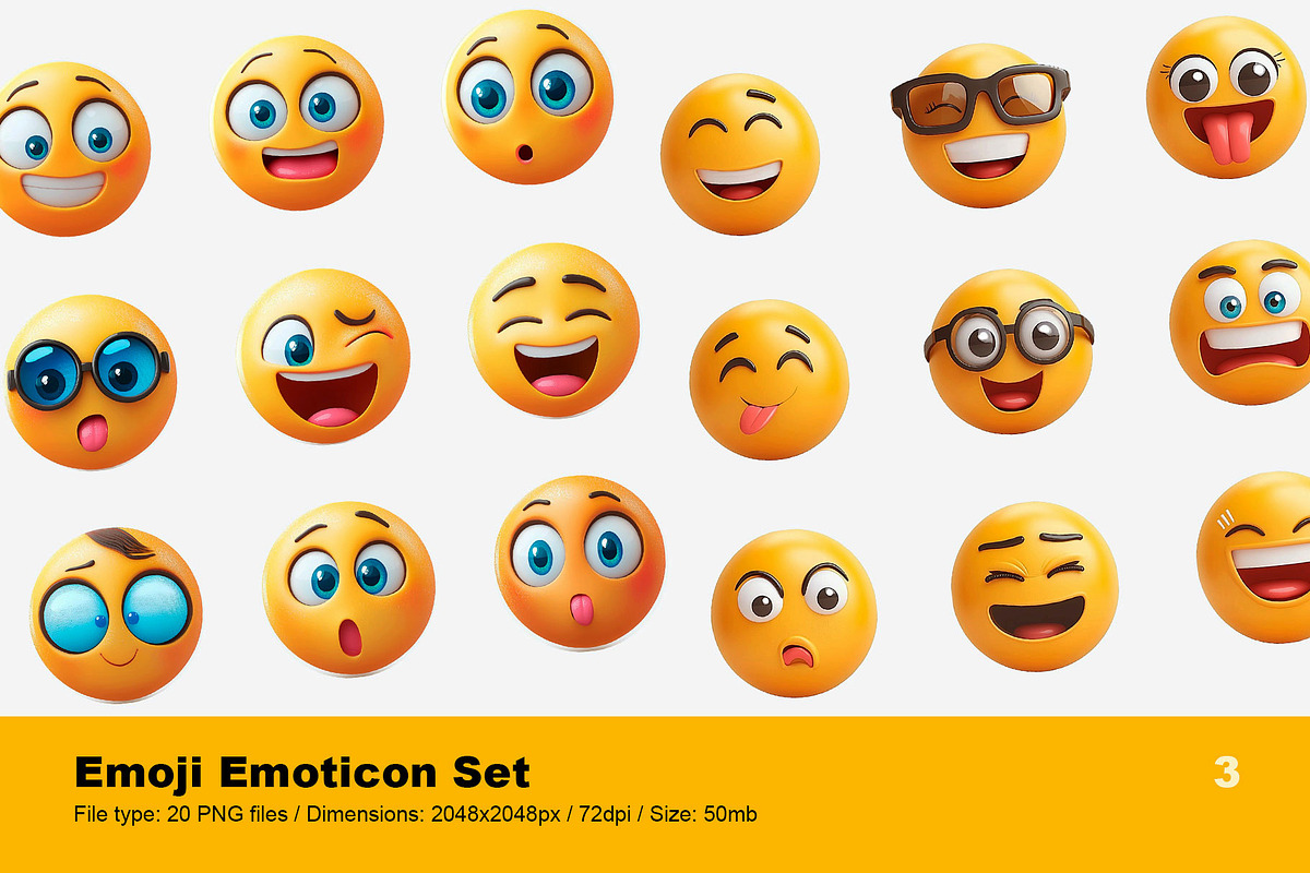 Emoji Emoticon Set | Transparent PNG, an Object Graphic by Reformer Mockup (Photo 4 of 12)