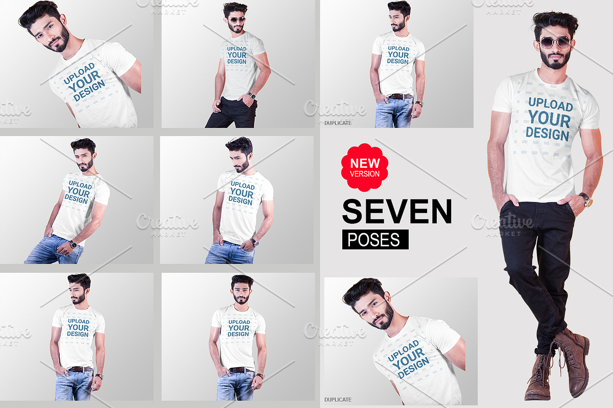 Male t-shirt Mockup-V-2-003, a Shirt Mockup by designvillage (Photo 2 of 7)