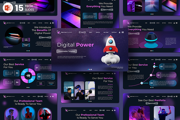Digital Power - PowerPoint Template preview 4